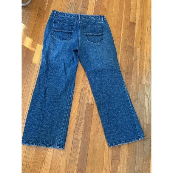 Talbots Petites Stretch Denim Jeans Dark Wash Straight Leg Women’s 12P - Picture 4 of 5